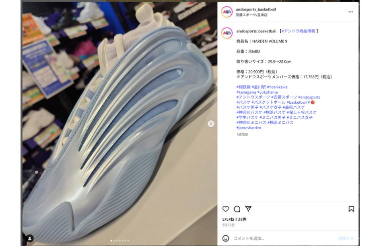 バスケットボールおすすめ商品：HARDEN VOLUME 9